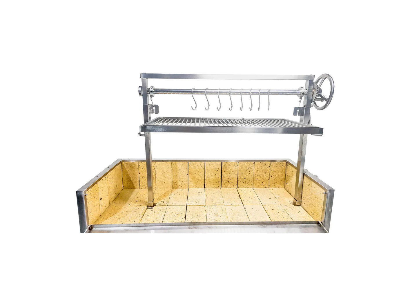 Tagwood BBQ Fully Assembled Argentine Santa Maria Wood Fire & Charcoal Grill - All Stainless Steel - BBQ03SSF