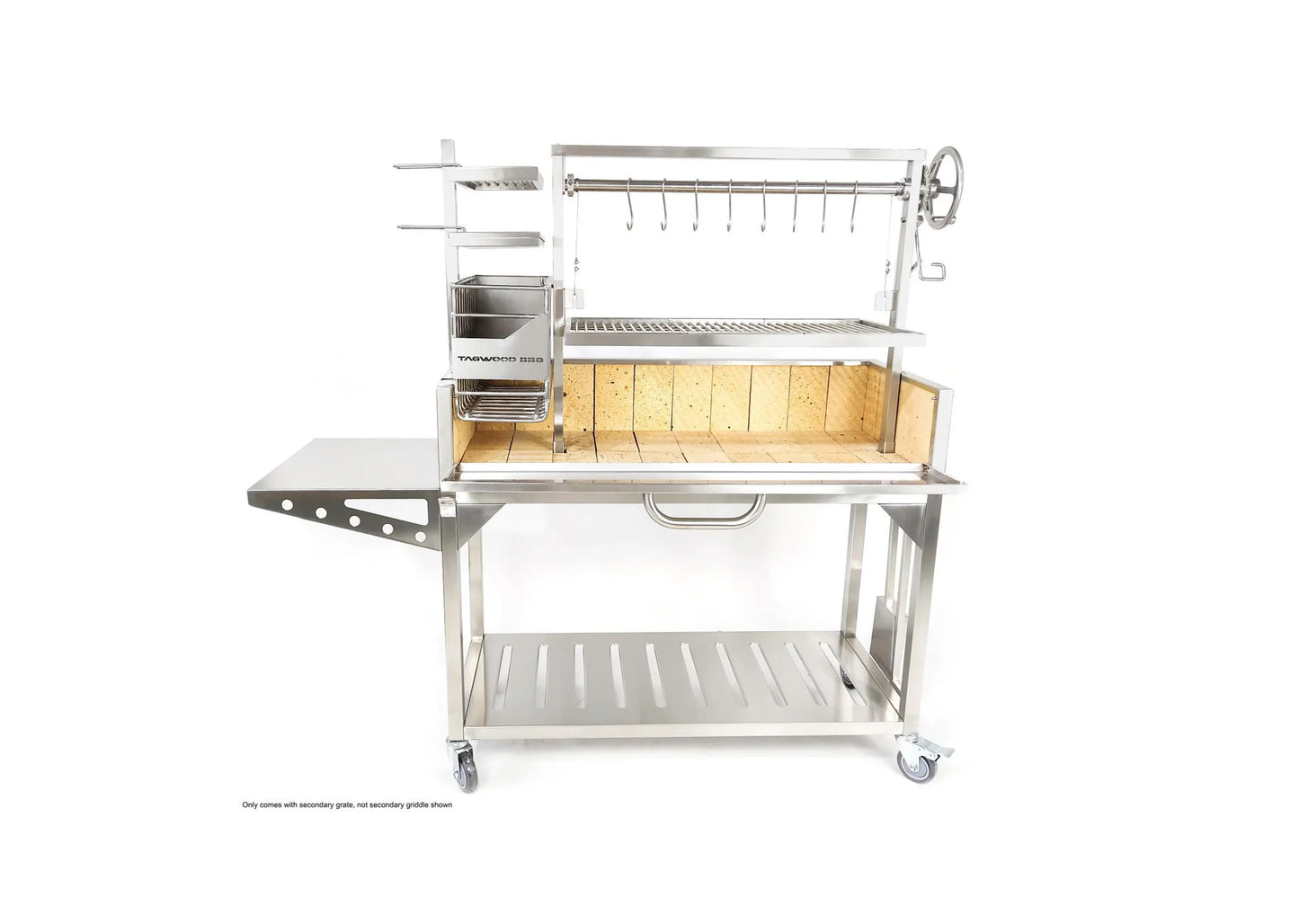 Tagwood BBQ Fully Assembled Argentine Santa Maria Wood Fire & Charcoal Grill - All Stainless Steel - BBQ03SSF