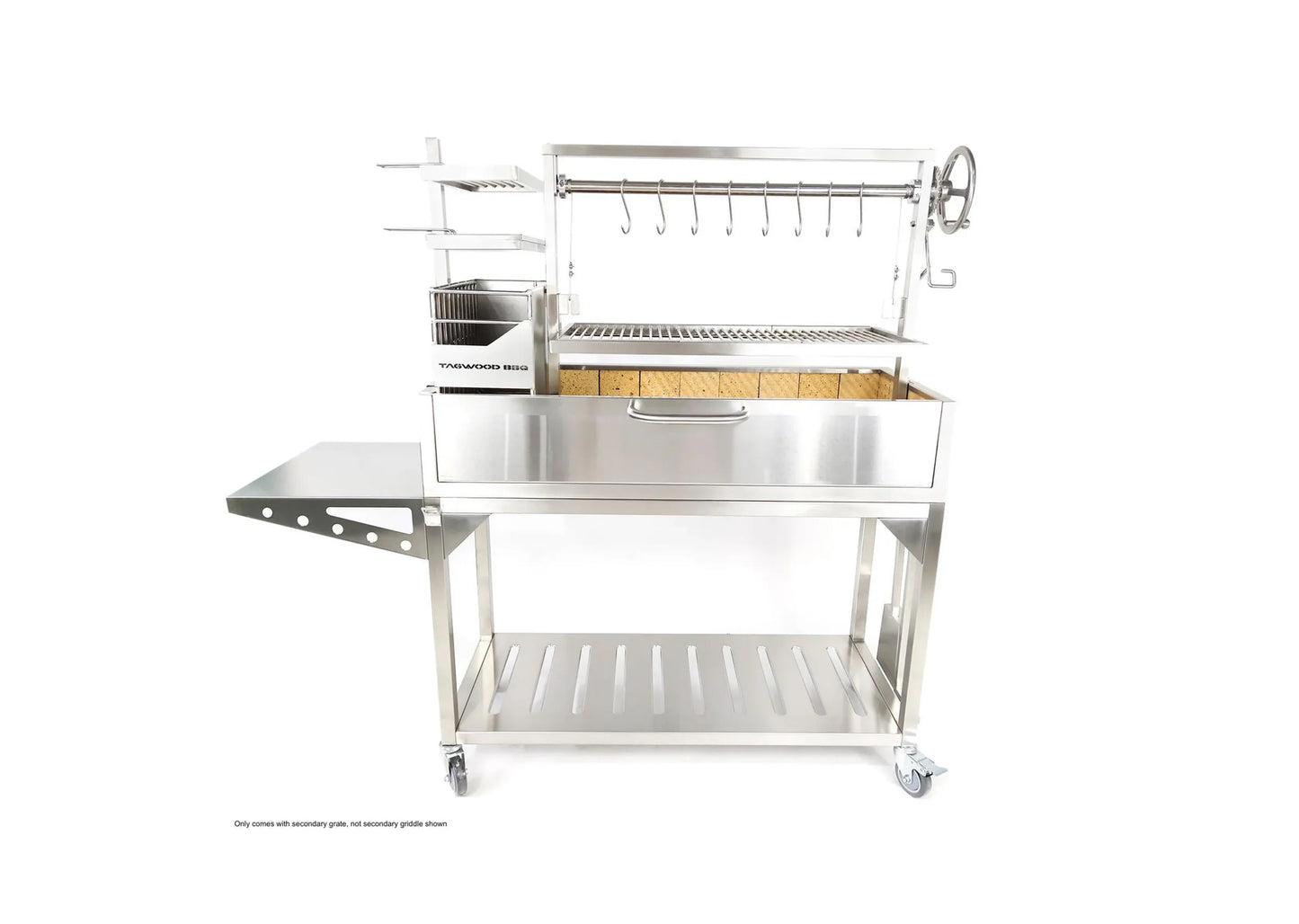 Tagwood BBQ Fully Assembled Argentine Santa Maria Wood Fire & Charcoal Grill - All Stainless Steel - BBQ03SSF