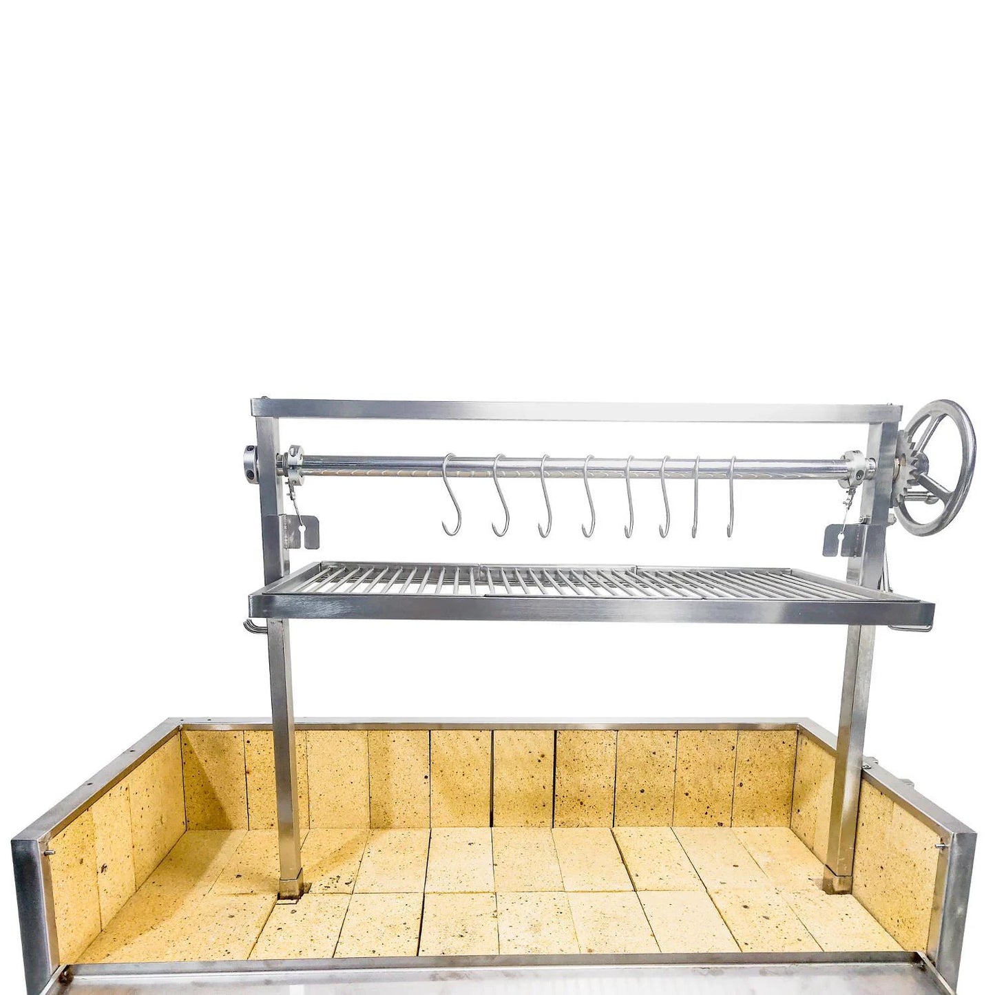 Tagwood BBQ Fully Assembled Argentine Santa Maria Wood Fire & Charcoal Grill - All Stainless Steel - BBQ03SSF